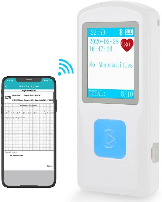 1byone Portable Wireless ECG EKG Monitor